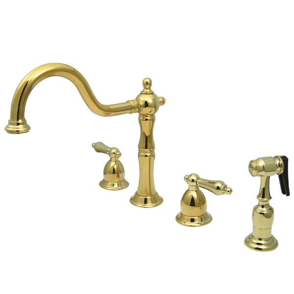 Kingston Brass Widespread Kitchen Faucet, Polished Brass KB1792ALBS - main